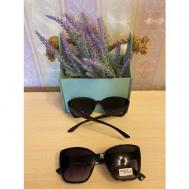 Солнцезащитные очки , квадратные, оправа: пластик, с защитой от УФ, для женщин, черный Bacolour