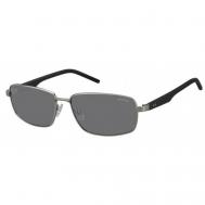 Солнцезащитные очки , прямоугольные, оправа: металл, спортивные, поляризационные, градиентные, для мужчин, черный Polaroid