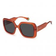 Солнцезащитные очки , квадратные, для женщин, оранжевый Polaroid