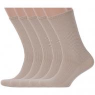 Мужские носки , 5 пар, классические, размер 27, бежевый LORENZLINE