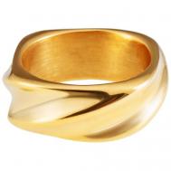 Кольцо , нержавеющая сталь, размер 17, желтый, золотой Kalinka modern story