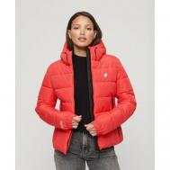 куртка  , демисезон/зима, силуэт свободный, размер 46, розовый Superdry