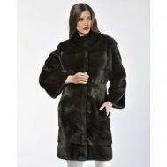 Пальто , норка, силуэт полуприлегающий, размер 36, черный Manakas Frankfurt