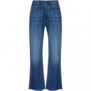 Джинсы  , прямые, завышенная посадка, необработанный край, размер 31, синий Pepe Jeans