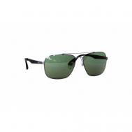 Солнцезащитные очки , прямоугольные, оправа: металл, с защитой от УФ, для мужчин, серый Megapolis