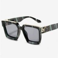 Солнцезащитные очки , квадратные, зеленый LOCO