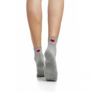 Женские носки  средние, размер 36-41, серый, красный Nothing but Love