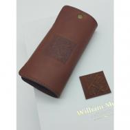 Ключница , натуральная кожа, коричневый William Morris