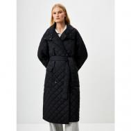 Пальто  , демисезон/зима, оверсайз, размер S INT, черный SELA