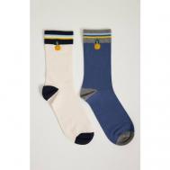 Мужские носки , 2 пары, размер 43-45, белый, синий KATIA&BONY