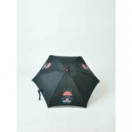 Мини-зонт механика, 5 сложений, купол 88 см., 6 спиц, чехол в комплекте, для женщин, красный, черный Grant Barnett