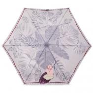 Смарт-зонт , автомат, 3 сложения, купол 97 см., 6 спиц, чехол в комплекте, для женщин, серый Eleganzza