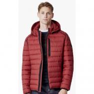 Куртка  демисезонная, съемный капюшон, внутренний карман, ветрозащитная, карманы, подкладка, стеганая, капюшон, размер S, красный CasaModa