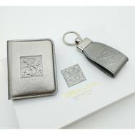 Набор аксессуаров , натуральная кожа, 6 карманов для карт, серебряный William Morris