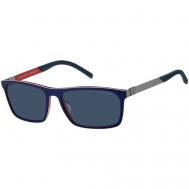 Солнцезащитные очки , прямоугольные, оправа: пластик, спортивные, для мужчин, синий Tommy Hilfiger