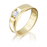 Кольцо PLATINA, желтое золото, 585 проба, фианит, размер 16.5 PLATINA Jewelry