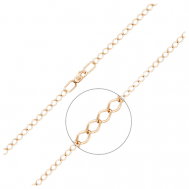Браслет-цепочка PLATINA, красное золото, 585 проба, длина 16 см. PLATINA Jewelry