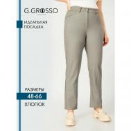 Брюки  , прилегающий силуэт, классический стиль, карманы, размер 60/62, серый Gala Grosso