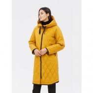 куртка  , демисезон/зима, силуэт прямой, капюшон, карманы, размер 34, желтый Dixi-Coat