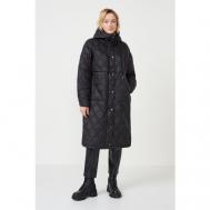 куртка  , демисезон/зима, силуэт прямой, капюшон, карманы, несъемный капюшон, утепленная, размер XL, черный Baon
