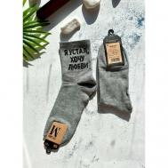 Мужские носки , 1 пара, классические, нескользящие, размер 41-47, серый +MINI
