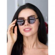 Солнцезащитные очки , круглые, оправа: металл, с защитой от УФ, зеркальные, для женщин, коричневый Неушанка