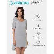 Платье , короткий рукав, размер 44/46, серый Askona