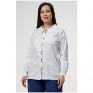 Блуза  , повседневный стиль, длинный рукав, манжеты, размер 50, серый OLSI