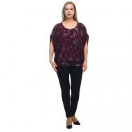 Блуза  , нарядный стиль, размер 56, бордовый OLSI