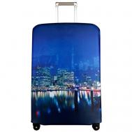 Чехол для чемодана , полиэстер, текстиль, 100 л, размер L, синий, мультиколор ROUTEMARK