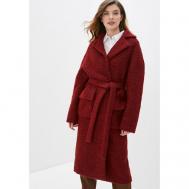 Пальто-халат   демисезонное, демисезон/зима, силуэт прямой, удлиненное, размер 40/44, бордовый AZELLRICCA