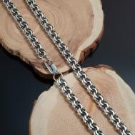 Серебряный браслет 925 пробы плетение Бисмарк с чернением 19 размер Leona