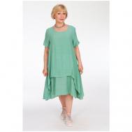 Платье , повседневное, свободный силуэт, макси, подкладка, размер 50, зеленый Victdlear Collection