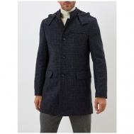 Пальто , демисезон/зима, силуэт полуприлегающий, капюшон, размер 50/176, серый BERKYTT