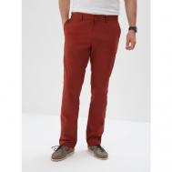 Брюки чинос , демисезон/лето, повседневные, прилегающий силуэт, карманы, размер 32, красный Хорошие брюки