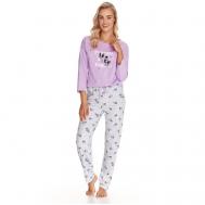 Пижама , брюки, размер L, фиолетовый TARO