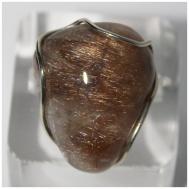 Кольцо , мельхиор, кварц, подарочная упаковка, размер 17.5, коричневый True Stones
