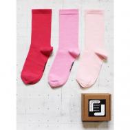 Носки , 3 пары, размер 41-45, розовый snugsocks