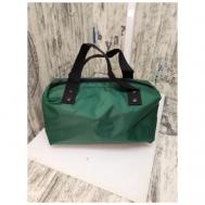 Косметичка на молнии, 9х10х21 см, ручки для переноски, подкладка, зеленый Elena leather bag