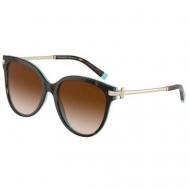 Солнцезащитные очки , бабочка, оправа: пластик, градиентные, для женщин, коричневый Tiffany