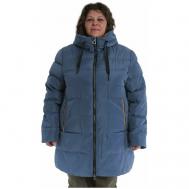 куртка   зимняя, средней длины, силуэт свободный, размер 64, синий MODTEX