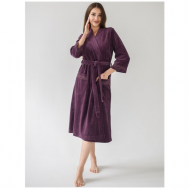 Халат , размер 58, фиолетовый Текстильный край