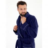 Халат , длинный рукав, банный халат, пояс/ремень, карманы, размер 66, фиолетовый Everliness