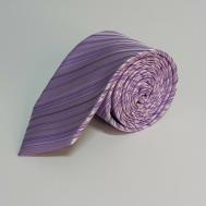 Галстук , натуральный шелк, в полоску, фиолетовый Romario Manzini