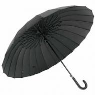 Зонт-трость полуавтомат, купол 120 см., 24 спиц, ручка натуральная кожа, система «антиветер», чехол в комплекте, черный RedWay