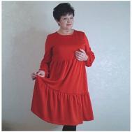 Платье оверсайз, до колена, размер 46, красный GalinaPonomareva