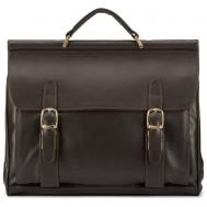Портфель Кожинка, фактура матовая, коричневый Мастерская сумок Кожинка