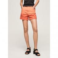 Бермуды  , завышенная посадка, карманы, размер 26, оранжевый Pepe Jeans