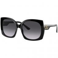 Солнцезащитные очки , бабочка, оправа: пластик, с защитой от УФ, градиентные, для женщин, черный Dolce&Gabbana