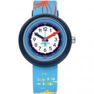 Наручные часы , кварцевые, корпус пластик, ремешок силикон, синий Flik Flak